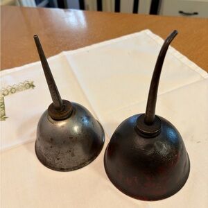 Two Vintage Metal Oil Cans
